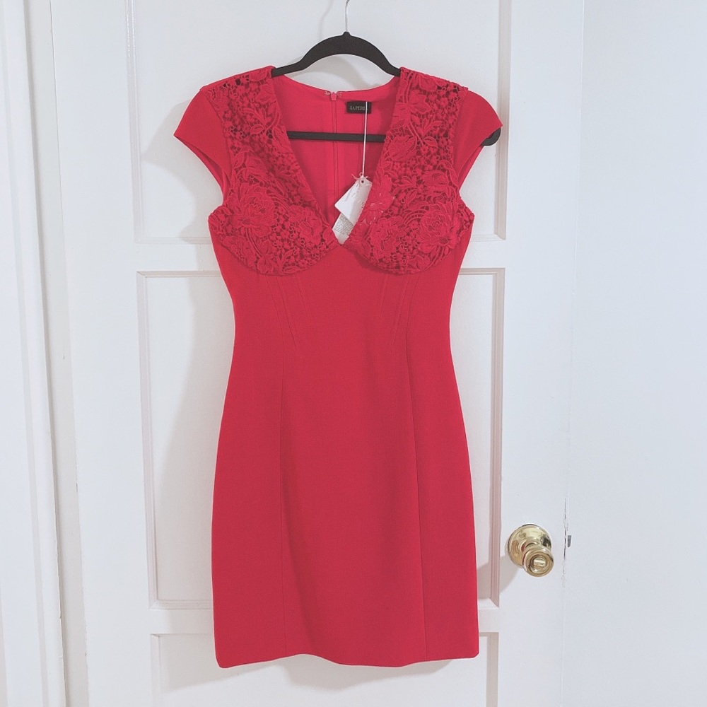$2195 NWT La Perla dark neon pink midi dress 32B